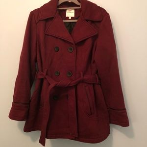 Purple/burgundy pea coat large